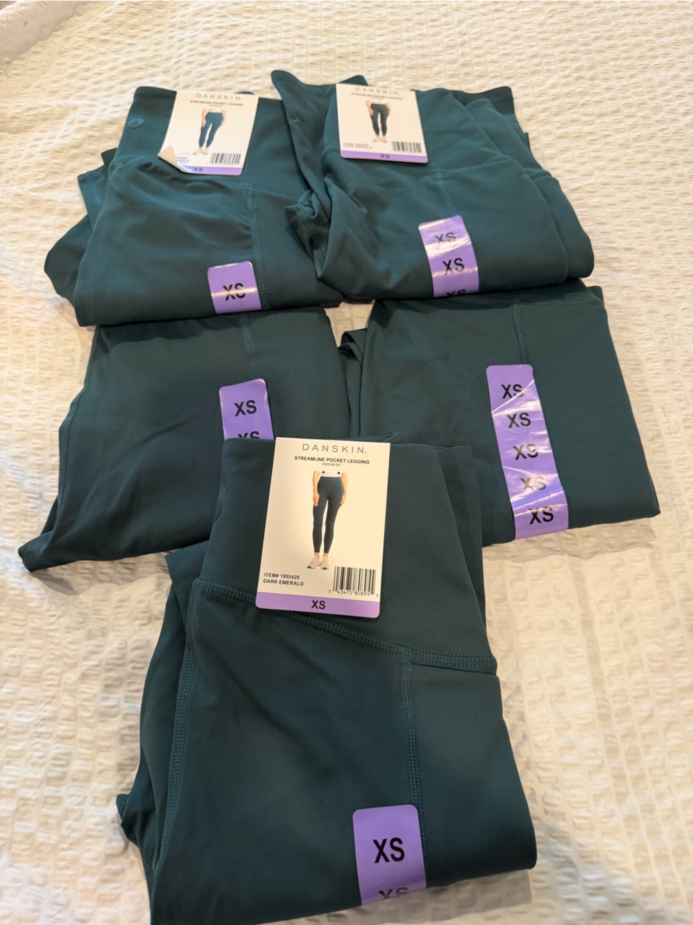 Danskin Deep Teal High-Rise Pocket Leggings - XS (Set of 5)